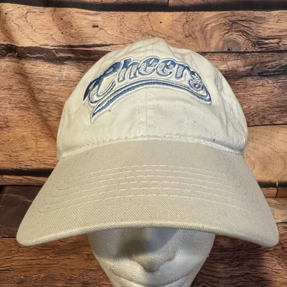 Vintage Cheers Boston Hat Adjustable Dad Cap Cream Beige Officially Licensed TV
